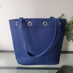 Felt Navy Blue purse with matching smaller bags